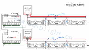 幻彩灯条脱机断点续传弱电接线图